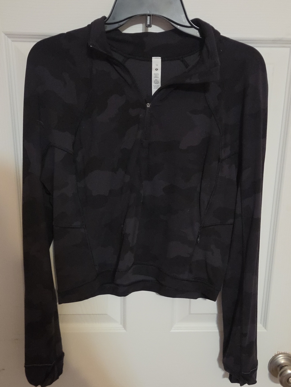 lululemon athletica Black Camo Quarter-Zip Pullover